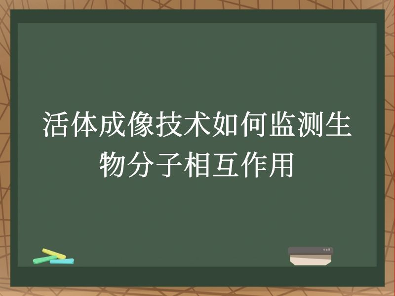 活体成像技术如何监测生物分子相互作用